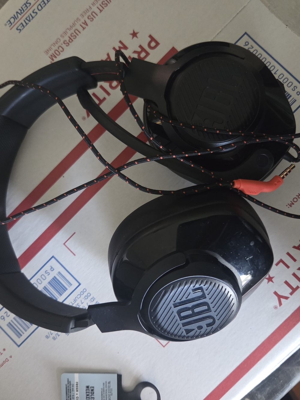 JBL Over-Ear Wired Headphones in Black with Orange Accent Cord